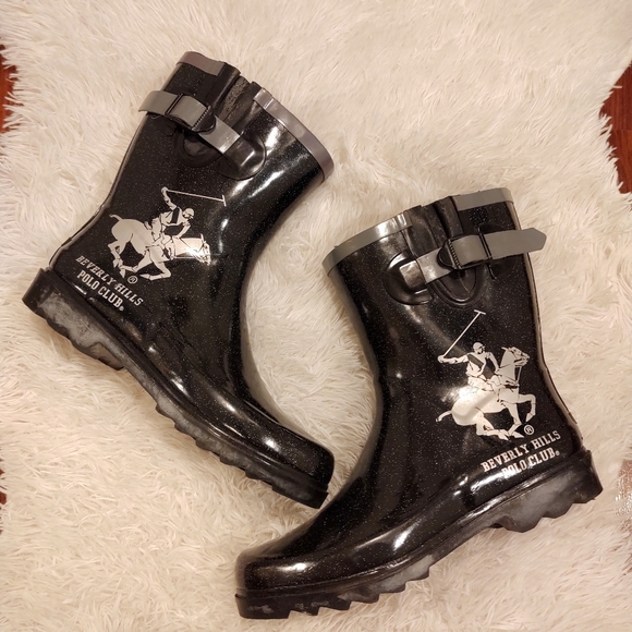 Beverly Hills Polo Club Shoes - Polo Club Sparkling Glitter Rubber Boots